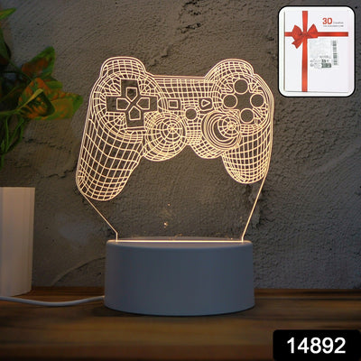 3D Acrylic LED Night Lamp – Game Controller Shape Decorative Light for Gamers